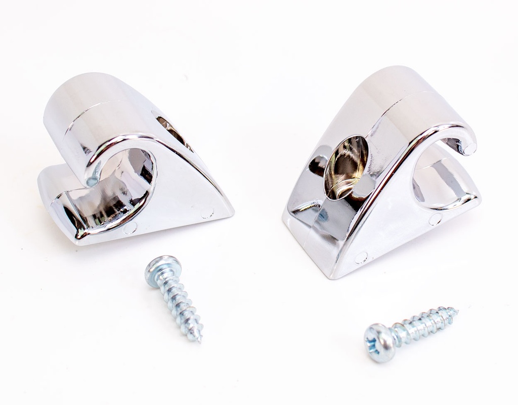 Sun Visor Retainer Clips (Chrome) - LH/RH Pair - 67-72 Chevy GMC C/K Truck