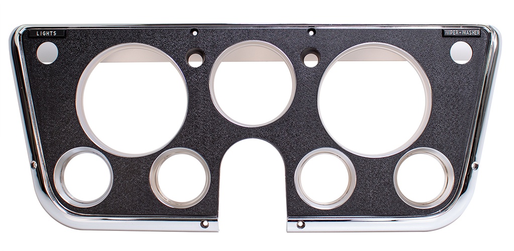 Dash Bezel w/ Gauges - Black / Chrome - 69-72 Chevy GMC C/K Truck