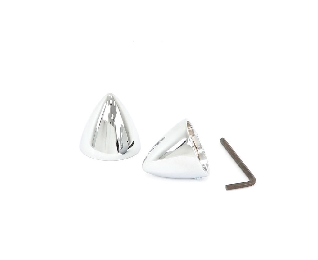 Chrome Door Mirror Bullet Caps - Pair - 53-66 Ford F100 F250