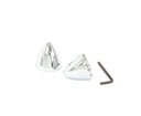 Chrome Door Mirror Bullet Caps - Pair - 53-66 Ford F100 F250