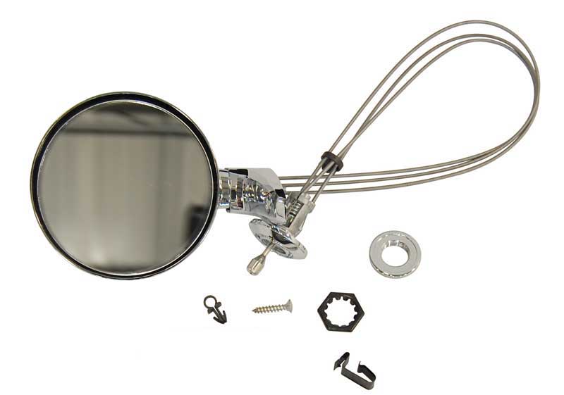 Chrome Remote Mirror w/ Hardware w/o Pentastar Logo - LH - 67-74 A-Body; 67-70 B-Body