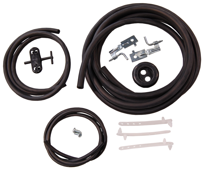 Windshield Washer Hose Kit - 70-74 Dodge Plymouth E-Body w/ Manual Pump & Steel Hood