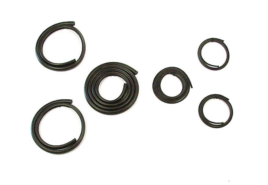 Back Glass Gasket Seal Set w/ Black Lockstrip - (6pcs Center & Corners) - 47-55 Chevy GMC C/K Truck (Small Back Glass)