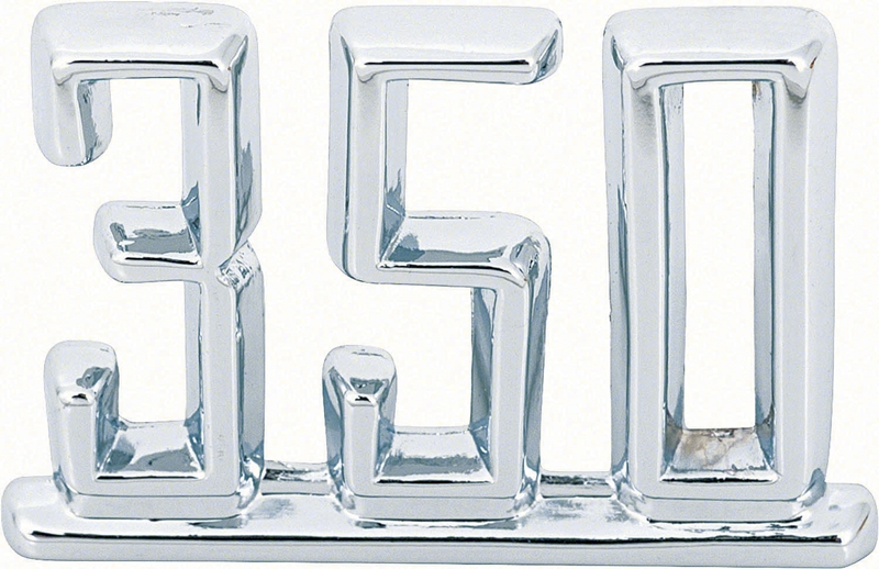 Fender Emblem - "350" - LH or RH (Sold Each) - 1965-67 Chevy II Nova; 1967 Camaro; 1965-67 Impala