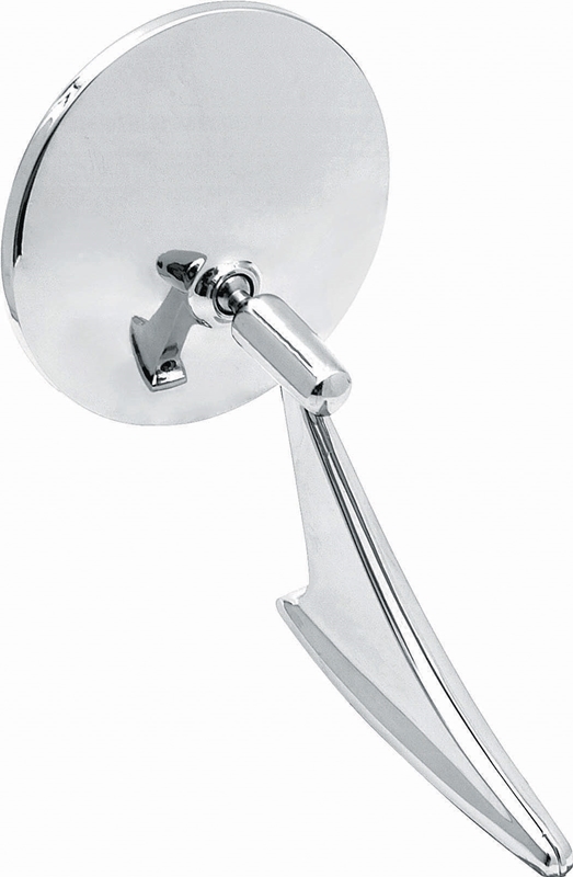 Outside Door Mirror - Round with Ribbed Base - LH or RH (Sold as Each) - 67-72 Chevy II Nova; 67-68 Chevelle El Camino; 67 Camaro Firebird