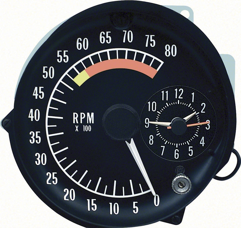 Tachometer & Clock Assembly - 73-75 Firebird