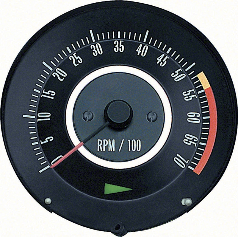 Tachometer - 5500 Redline (350 or 396/325HP) - 67 Camaro