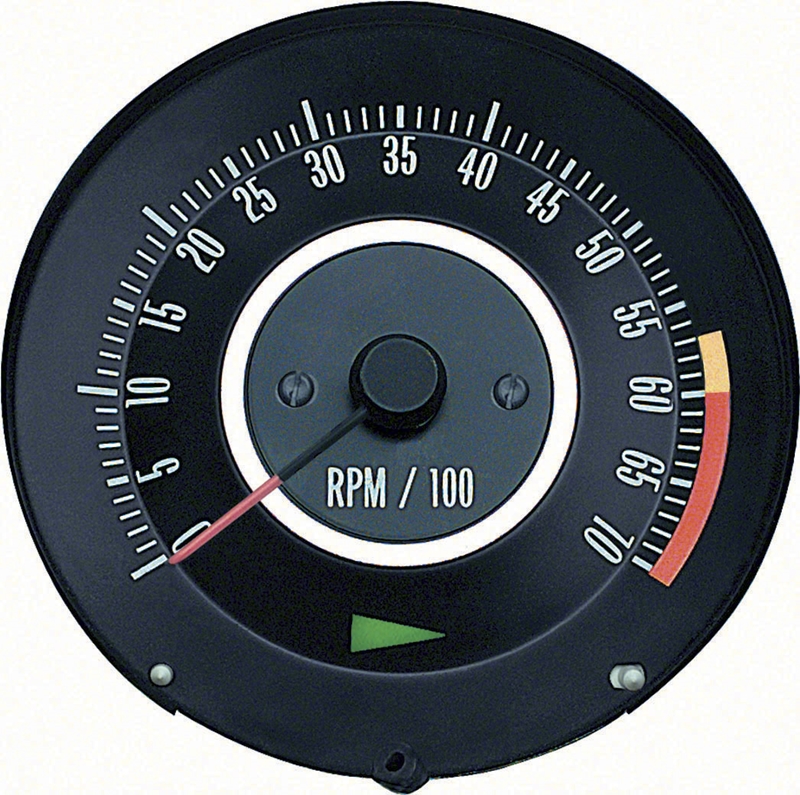 Tachometer - 6000 Redline (Z28 or 396/375HP) - 67 Camaro