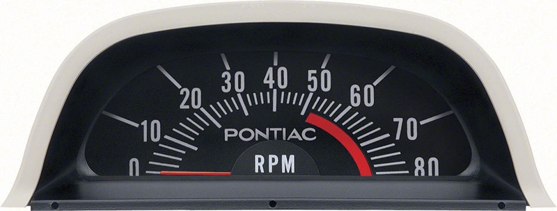 Hood Tachometer - 5200 Redline (V8 Point Ignition) - 68 Firebird