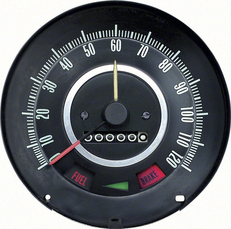 Speedometer - 120 MPH with Speed Warning - 67 Camaro Firebird