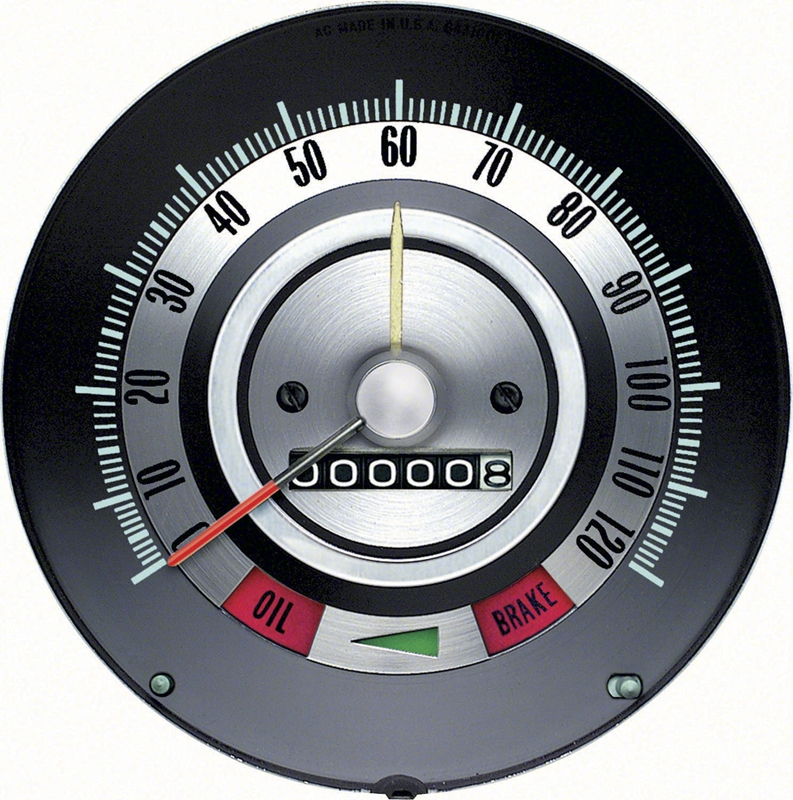 Speedometer - 120 MPH with Speed Warning - 68 Camaro