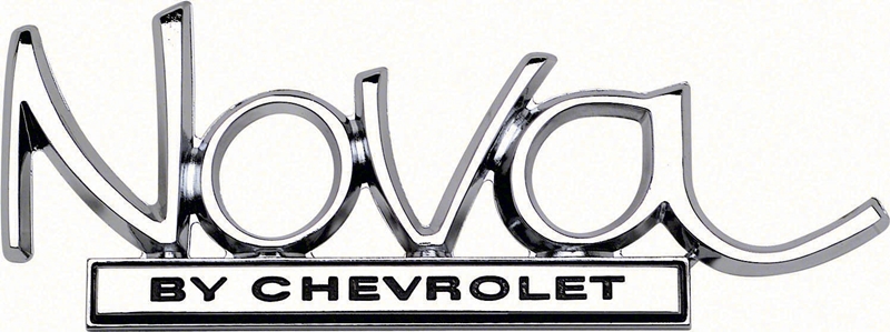 Trunk Emblem - "Nova BY CHEVROLET" - 68-72 Chevy II Nova