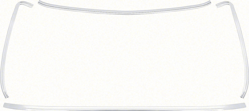 Back Glass Molding Set - Polished Aluminum - 75-81 Camaro Firebird