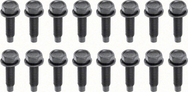 Lower Door Hinge Bolt Set (16pcs) - 68-81 Camaro Firebird; 68-74 Chevy II Nova; 68-72 Chevelle El Camino