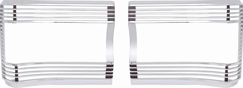 Tail Lamp Bezels with Silver Inners - LH/RH Pair - 67 GTX Satellite