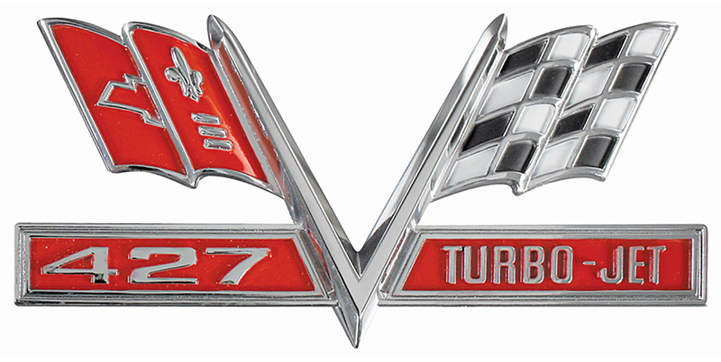 Fender Emblem - "427 Turbo-Jet" - LH or RH (Sold Each) - 66-67 Chevelle  El Camino