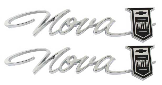 Quarter Panel Emblems - "Nova Chevy II" - LH/RH Pair - 65 Chevy II Nova