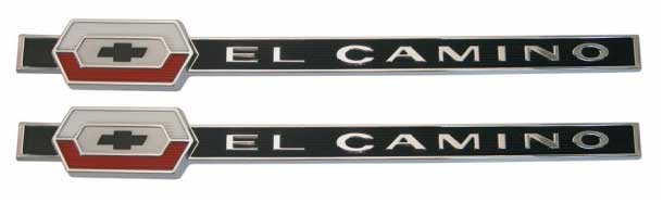 Bedside Emblems - "El Camino" with Bowtie Logo - LH/RH Pair - 64 El Camino