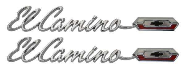 Bedside Emblems - "El Camino" with Bowtie Logo - LH/RH Pair - 65 El Camino