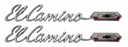 Bedside Emblems - "El Camino" with Bowtie Logo - LH/RH Pair - 65 El Camino