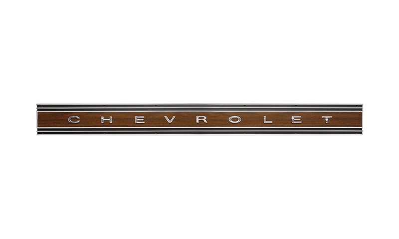 Tailgate Molding - Woodgrain with "CHEVROLET" Letters - 69-72 Chevy C/K Pickup Blazer