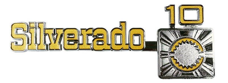 Front Fender Emblems - "Silverado 10" - LH/RH Pair - 75-80 Chevy C/K Pickup
