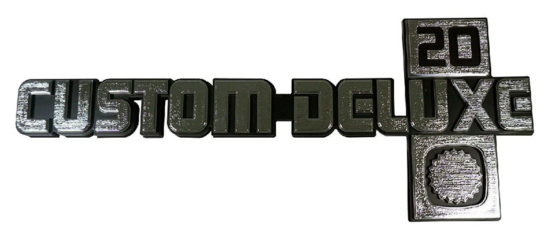 Fender Emblems - "Custom Deluxe 20" - LH/RH Pair - 81-88 Chevy C/K Pickup Truck