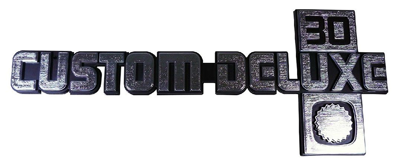 Fender Emblems - "Custom Deluxe 30" - LH/RH Pair - 81-87 Chevy C/K Pickup