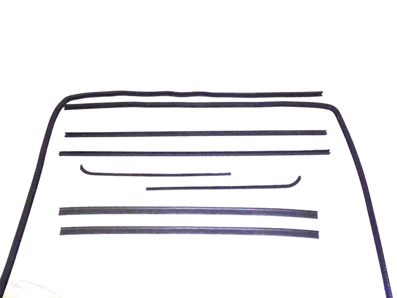 Front Door Window Channel Kit - Felts/Channels/Div Bar - 8pcs - 51-55 Chevy GMC Pickup Suburban ('55 1st Series)