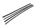 Front Door Beltline Window Felts w/ Chrome Bead - 4pcs Inner & Outer (For Vent Window Delete) - 67-72 Chevy GMC C/K Pickup Blazer Jimmy Suburban