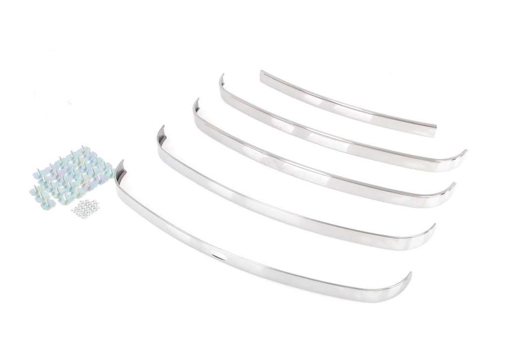 Grille Molding Set - 5 pcs with hardware - 48-50 F1 F2 Ford Pickup Truck (with crank hole)