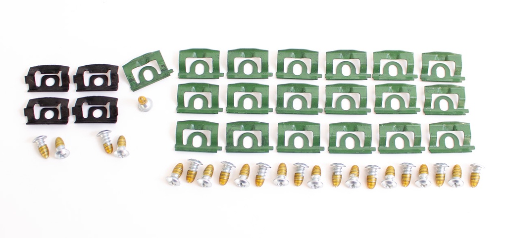 Windshield Molding Clips & Screw Set - 68-76 Dart Valiant 2DR Hardtop; 71-76 Scamp 2DR Hardtop; 68-69 Barracuda Coupe & Fastback