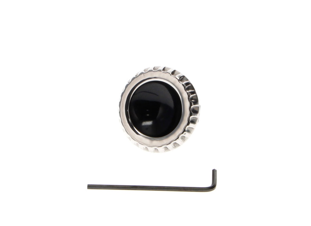 Wiper Switch Knob - Black / Stainless Cap - w/o washer - 60-63 Chevy C/K Pickup, Suburban