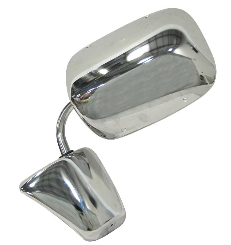 "Large Style" Outer Door Mirror (Chrome) - LH or RH (Sold as Each) - 73-86 Chevy GMC C/K Pickup; 87-91 R/V Pickup Blazer Jimmy Suburban