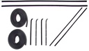 Front Door Seal Kit - 10pcs - Channels/Div Bars/Felts/Door Seals - 60-63 Chevy GMC C/K Pickup Suburban w/ Metal Framed Glass