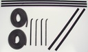 Front Door Seal Kit - 10pcs - Channels/Div Bars/Felts/Door Seals - 60-63 Chevy GMC C/K Pickup Suburban w/o Metal Framed Glass
