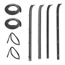 Rear Side Door Seal Kit - 8pcs - Channels/Felts/Door Seals - 81-91 C/K Chevy GMC 4-Door Pickup; 81-91 Suburban