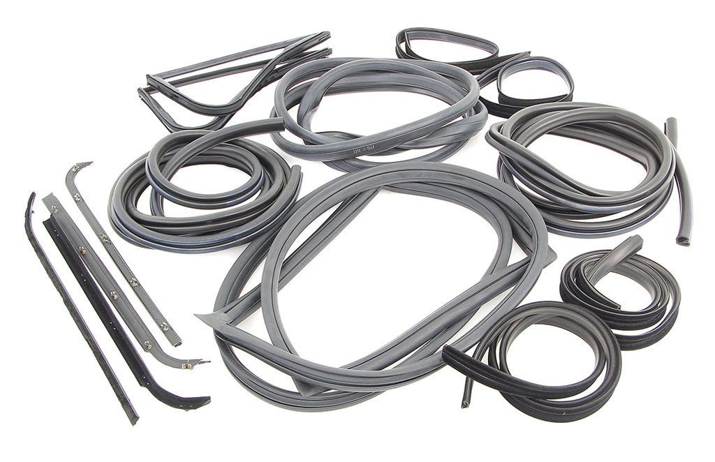 Complete Weatherstrip Seal Kit (14pcs) - 71-72 F-Series Pickup w/ Weatherstrip Trim Groove