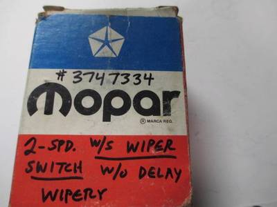 2 Speed Wiper Switch W/O Intermittent 79 Cordoba Magnum XE NOS MOPAR 3747334