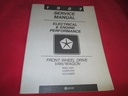 1987 87 Service Manual Electrical & Engine Front Wheel Drive Ram Van Caravan