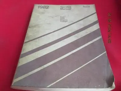 1982 Truck Service Manual Ram Vans Wagons Voyager
