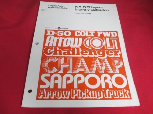 1971-79 Imports Engines & Carburetors Service Manual MOPAR Arrow Colt Champ