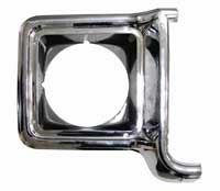 Headlight Bezel - RH Chrome / Dark Gray - 73-78 Chevy GMC Truck Blazer Jimmy Suburban