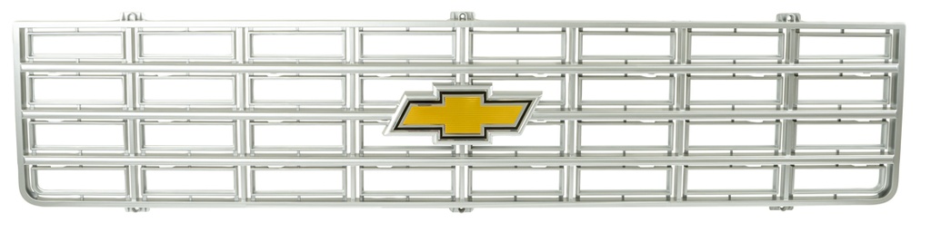 Premium Grille - OE Style with Foil Bowtie Emblem - Argent Gray - 75-76 Chevy CK Pickup Blazer Suburban