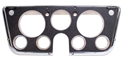 Dash Bezel w/ Gauges - Black / Chrome - 67-72 Chevy GMC Truck Suburban; 69-72 Blazer Jimmy