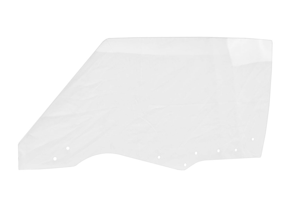 Door Glass w/ 8 Holes - Clear - LH - 70-72 GM A-Body Coupe & Convertible; 70-72 Grand Prix