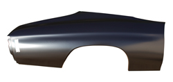 Quarter Panel Skin w/o Door Jamb - RH - 70-72 Chevelle