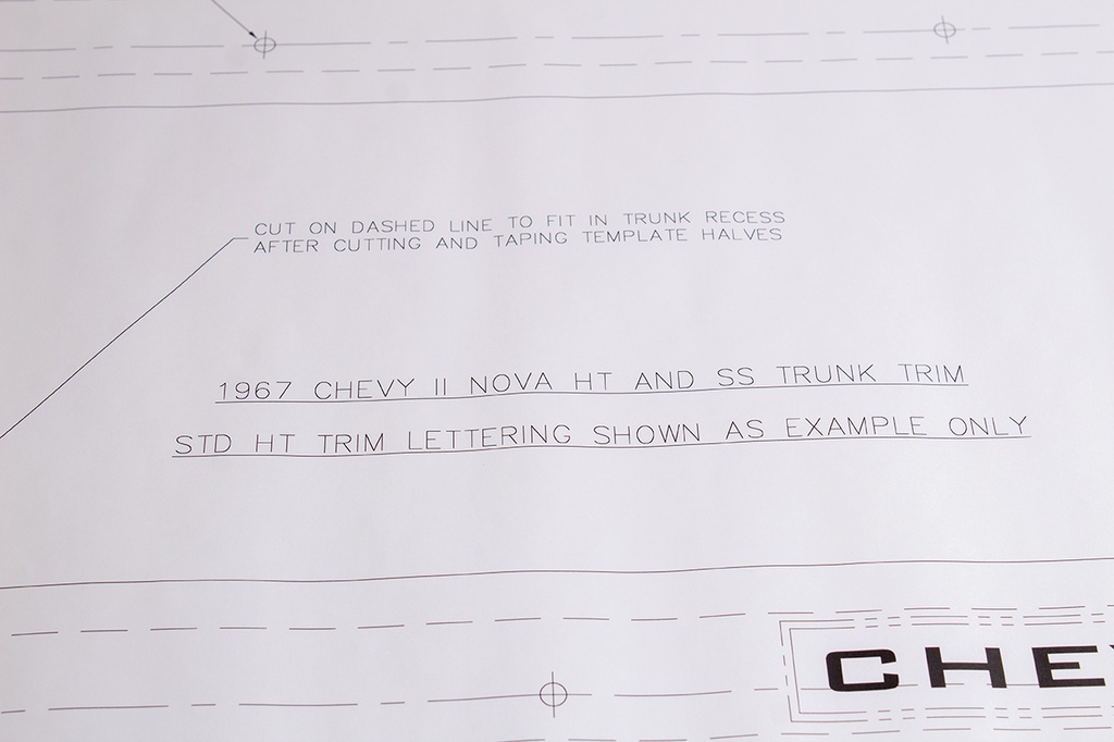 Trunk Trim Template Kit - 67 Chevy II Nova Hardtop