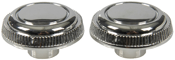Radio Knobs (2pcs) - Chrome (Volume & Tuner) - 67 Chevy II Nova; 67-68 Chevelle El Camino; 67-68 Camaro