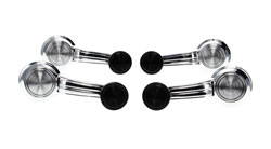 Window Crank Set - Front & Rear - Correct with Casting Number (Black Knob) - 69 Camaro